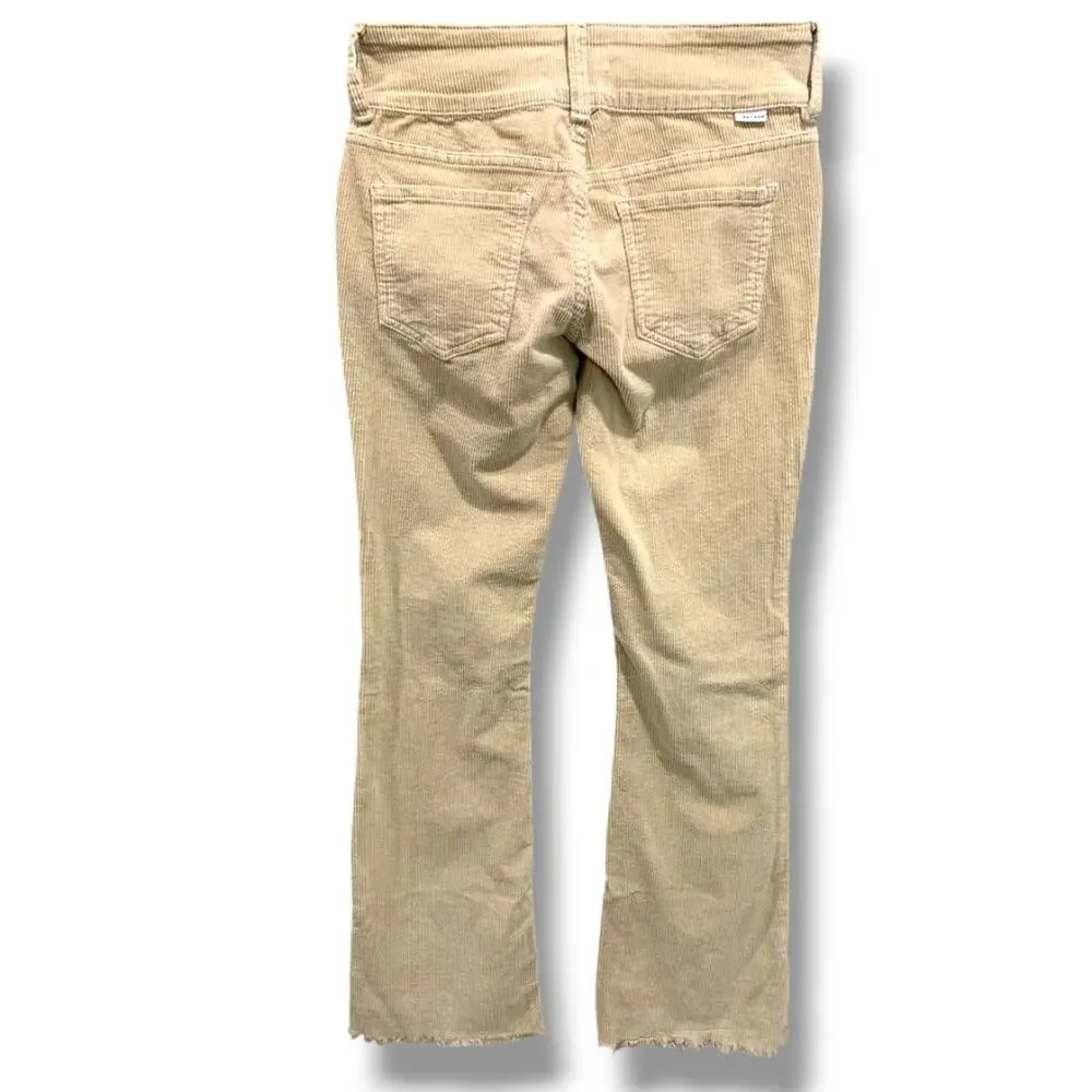 Size 25 PacSun Womens Tan Corduroy Low Rise Boot Cut Pants Stretch